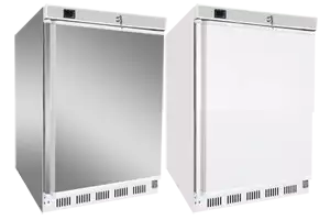 Szafa chłodnicza 1-drzwiowa, drzwi przeszklone, 130 l, 0,1 kW, 600x585x855 mm, biała | REDFOX, HR 200G