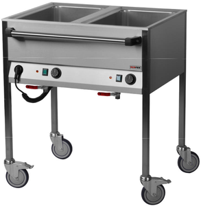 Bemar elektryczny 2-komorowy GN 1/1, z kranem spustowym, z niezależnym ogrzewaniem, 1,4 kW, 850x700x900 mm | REDFOX, VLPD-2120