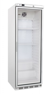 Szafa chłodnicza 1-drzwiowa, drzwi przeszklone, 570 l, 0,185 kW, 777x695x1895 mm, biała | REDFOX, HR 600/G