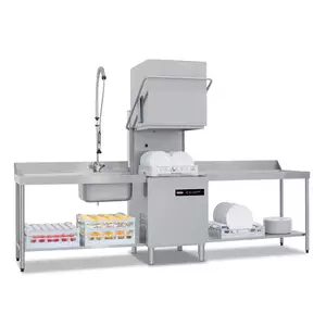 Zmywarka kapturowa, z elektronicznym sterowaniem, z dozownikiem środka myjącego i płuczącego, z pompą odpływu, kosz 500x500 mm, 8,5 kW, 724x818x1599-2040 mm | REDFOX, QQI102P