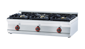 Kuchnia gazowa 3-palnikowa WOK, 27 kW, 1200x600x280 mm, inox, czarna | RMGASTRO, PC3T-612 G WOK