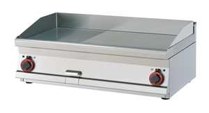 Płyta grillowa elektryczna, ze stali nierdzewnej, ryflowana, 11,25 kW, 1000x600x280 mm, inox | RMGASTRO, FTRT-610 ET