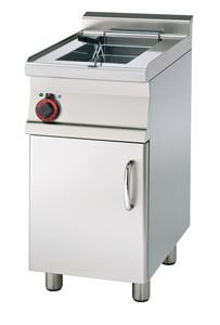 Frytownica elektryczna jednokomorowa 13 l z kranem spustowym, wolnostojąca z drzwiami, 11,95 kW, 400 V, 400x600x900 mm | RMGASTRO, F13-64 ET