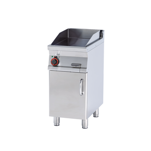 Płyta grillowa elektryczna, ze stali nierdzewnej, ryflowana, chromowana, 5,55 kW, 400x700x900 mm, inox | RMGASTRO, FTR-74 ETS