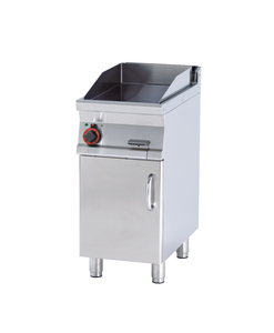 Płyta grillowa elektryczna, ze stali nierdzewnej, ryflowana, chromowana,  5,55 kW, 400x700x900 mm, inox | RMGASTRO, FTR-74 ETS