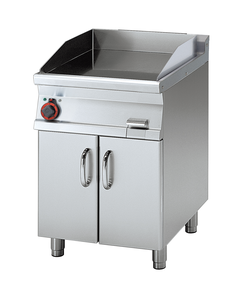 Płyta grillowa elektryczna, ze stali nierdzewnej, ryflowana, chromowana 7,4 kW, 600x700x900 mm, inox | RMGASTRO, FTR-76 ETS