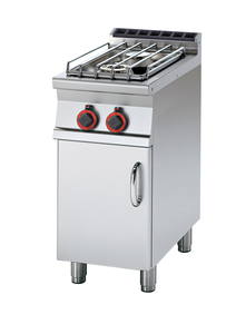 Kuchnia gazowa 2-palnikowa z szafką, 13 kW, 400x700x900 mm, inox | RMGASTRO, PC-74 G/P