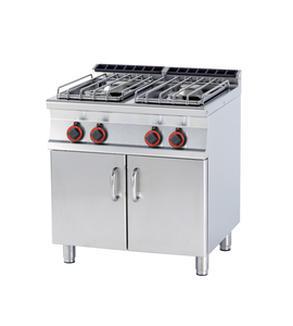 Kuchnia gazowa 4-palnikowa z szafką, 22 kW, 800x700x900 mm, inox | RMGASTRO, PC-78 G/P