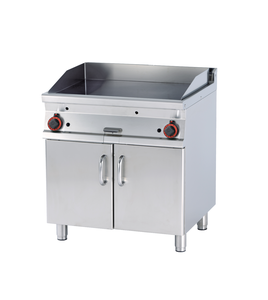 Płyta grillowa gazowa, ze stali nierdzewnej, ryflowana, 14 kW, 800x700x900 mm, inox | RMGASTRO, FTR-78 G