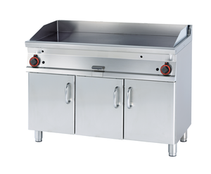 Płyta grillowa gazowa, ze stali nierdzewnej, ryflowana, chromowana, 21 kW, 1200x700x900 mm, inox | RMGASTRO, FTR-712 GS