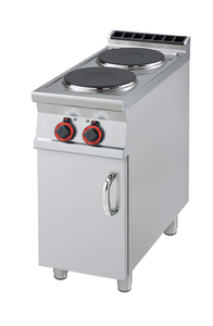 Kuchnia elektryczna 2-palnikowa z szafką, 7 kW, 400x900x900 mm, 400 V, inox | RMGASTRO, PC-94 ET