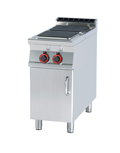 Kuchnia elektryczna 2-płytowa z szafką, 8 kW, 400x900x900 mm, 400 V, inox | RMGASTRO, PCQ-98 ET