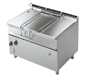 Patelnia uchylna elektryczna, uchylanie automatyczne elektryczne, wykonanie nierdzewne, 18,1 kW, 120 l, 1200x900x900 mm, inox | RMGASTRO, BRM120-912 ET/N