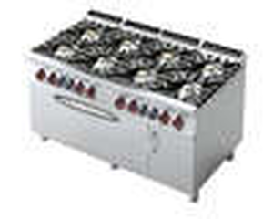 Kuchnia gazowa 8-palnikowa z piekarnikiem elektrycznym, 65.2 kW, 1600x900x900 mm, 400 V, inox | RMGASTRO, CF8-916 GEV