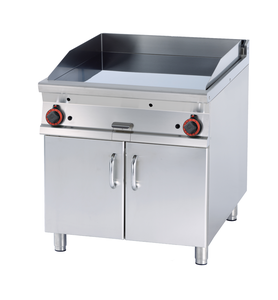 Płyta grillowa gazowa, ze stali nierdzewnej, gładka, chromowana, 18 kW, 800x900x900 mm, inox | RMGASTRO, FTL-98 GS