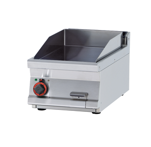 Płyta grillowa elektryczna, ze stali nierdzewnej, ryflowana, chromowana, nastawna, 5,55 kW, 400x700x280 mm, inox | RMGASTRO, FTRT-74 ETS