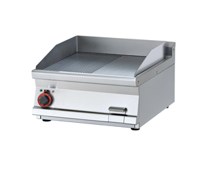Płyta grillowa elektryczna, ze stali nierdzewnej, 1/2 gładka, 1/2 ryflowana, nastawna, 7,4 kW, 600x700x280 mm, inox | RMGASTRO, FTLRT-76 ET