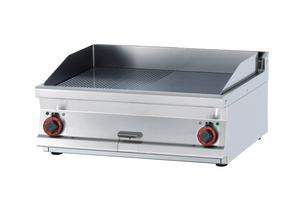 Płyta grillowa elektryczna, ze stali nierdzewnej, 1/2 gładka, 1/2 ryflowana, chromowana, nastawna, 11,1 kW, 800x700x280 mm, inox | RMGASTRO, FTLRT-78 ETS