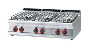 Kuchnia gazowa 6-palnikowa top, z nierdzewnym rusztem, 35 kW, 1200x700x280 mm, inox | RMGASTRO, PCT-712 G/P