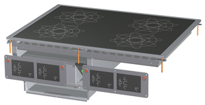 Kuchnia elektryczna indukcyjna 4-palnikowa, 20 kW, cyfrowe sterowanie, do zabudowy, 800x600x50 mm, 400 V | RMGASTRO, PCID-78 ETD