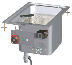 Frytownica elektryczna jednokomorowa 18 l z kranem spustowym, do zabudowy, 15,9 kW, 400 V, 400x600x460 mm | RMGASTRO, F18D-64 ET