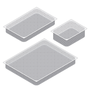 Pojemnik perforowany ze stali szlachetnej 1/1 GN, głębokość 55 mm | RATIONAL, 6015.1165