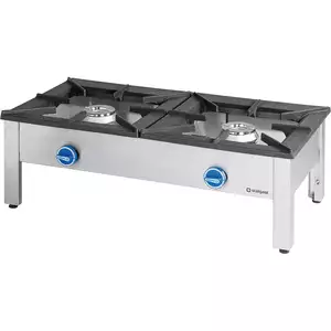 Taboret gazowy, 2-palnikowy, G20(gaz ziemny), 18 kW, 1160x580x380 mm | STALGAST, Top Line