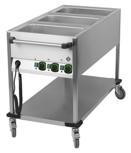 Bemar jezdny 3-komorowy zabudowany, GN 1/1, niezależne sterowanie komór, 2,1 kW, 1250x680x900 mm | RMGASTRO, BMPD-3120 CS