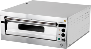 Piec elektryczny do pizzy 1-komorowy, drzwi przeszklone, 4x pizza 330 mm, 4,8 kW, 983x906x412 mm | RMGASTRO, P-4