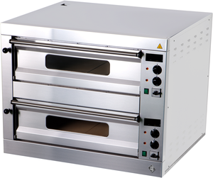 Piec elektryczny do pizzy 2-komorowy, drzwi przeszklone, 8x pizza 330 mm, 9,6 kW, 983x902x763 mm | RMGASTRO, P-8