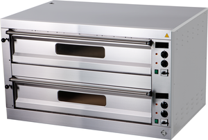 Piec elektryczny do pizzy 2-komorowy, drzwi przeszklone, 12x pizza 330 mm, 16 kW, 1313x903x763 mm | RMGASTRO, P-12 L