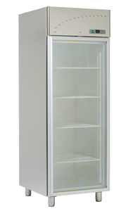 Szafa mroźnicza 1-drzwiowa, drzwi przeszklone, 3x GN 2/1, 450 l, 0,5 kW, 710x700x2000 mm, inox | RMGASTRO, MS-50 SV