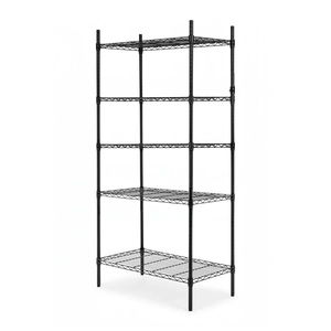 Regał 5-półkowy 900x450x1800 mm ze stali malowanej proszkowo | TECHNICA, Black Series