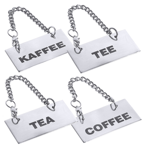 Oznakowanie COFFEE wykonane ze stali nierdzewnej na łańcuszku | CONTACTO, 7229/101