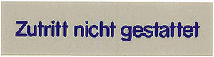 Tabliczka „Zutritt nicht gestattet”, szara | CONTACTO, 7673/020