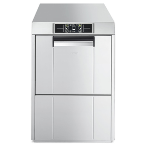 Zmywarka do szkła z pompą spustową, sterowanie elektroniczne, kosz: 400x400 mm, 4,8 kW, 488x532x705 mm | SMEG, Topline