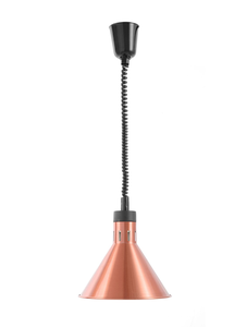 Lampa do podgrzewania potraw - wisząca, stożkowa, 0,25 kW, 230V, ø275x250 mm, miedziana | HENDI, 273876