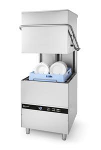 Zmywarka kapturowa, z dozownikiem detergentu, sterowanie elektromechaniczne, 8,6 kW, 400V, 750x880x1390/1830 mm | HENDI, 233061