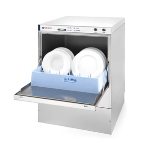 Zmywarka do naczyń, z dozownikiem detergentu i pompą spustową, sterowanie elektromechaniczne, 6,6 kW, 400V, 570x600x830 mm | HENDI, 233054