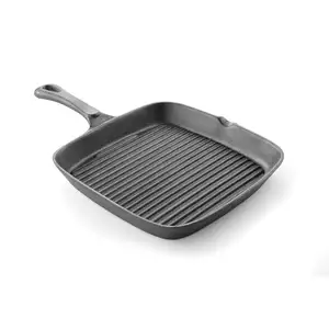 Patelnia żeliwna grillowa kwadratowa 230x230 mm | HENDI, Profi Line