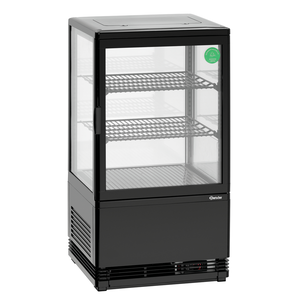 Witryna chłodnicza ekspozycyjna z oświetleniem, 58 l, 0,18 kW, 435x385x805 mm, czarna | BARTSCHER, 700358G