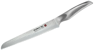 Nóż do pieczywa 230 mm,  3 warstwowa stal młotkowana | GLOBAL, Sai