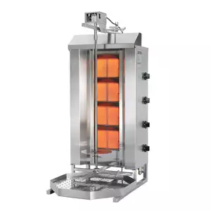 Gyros, kebab gazowy, 4 strefy grzewcze, wsad 70 kg, 14 kW, 550x510x1120 mm, taca na tłuszcz o wym. 550x550 mm | POTIS, GD4/gaz ziemny