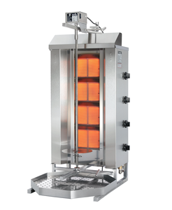 Gyros, kebab gazowy, 4 strefy grzewcze, wsad 70 kg, 14 kW, 550x510x1120 mm, taca na tłuszcz o wym. 550x550 mm | POTIS, GD4/gaz ziemny