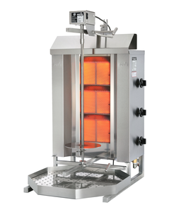 Gyros, kebab gazowy, 3 strefy grzewcze, wsad 15kg, 5,25 kW, 500x395x795 mm, taca na tłuszcz o wym. 500x500 mm | POTIS, G1/LPG
