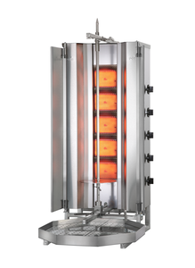 Gyros, kebab gazowy, 3 strefy grzewcze, wsad 50 kg, 8,75 kW, dolny napęd, 550x455x103 mm, taca na tłuszcz o wym. 550x550 mm | POTIS, MU G3/gaz ziemny