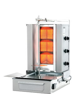 Gyros, kebab gazowy, 3 strefy grzewcze, wsad 40 kg, 10,5 kW, dolny napęd 3,5 W, 760x620x840 mm | POTIS, F GD3/LPG