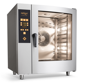 Piec konwekcyjno-parowy natryskowy, gazowy, 10x GN 1/1 + 1x GN 1/1, z cyfrowym panelem sterowania, 23,3 kW, 933x867x1186 mm | RETIGO, Orange 1011 ign