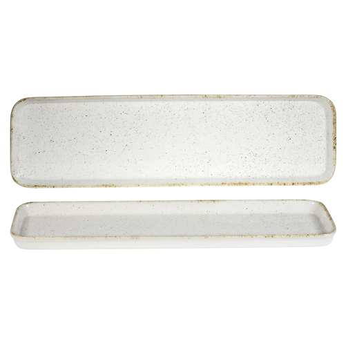 Półmisek prostokątny 530x150x25 mm, 1,4 l | CHURCHILL, Stonecast Hints Barley White
