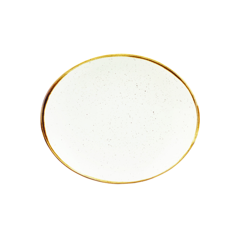 Talerz płytki owalny ø 192 mm | CHURCHILL, Stonecast Barley White